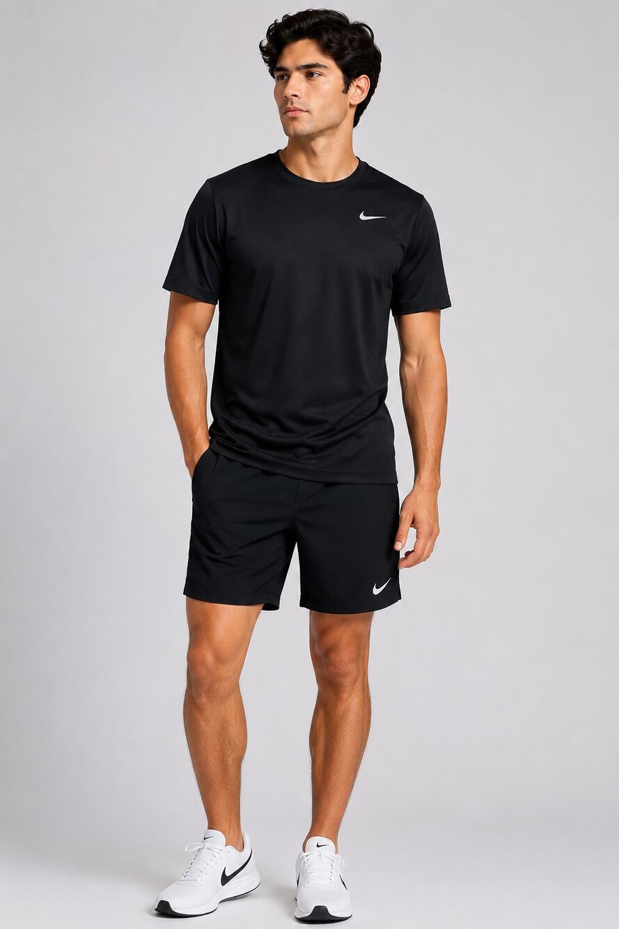Nike Men’s Dri-FIT Training T-Shirt Black Matte Silver Swoosh Size M NWT 028